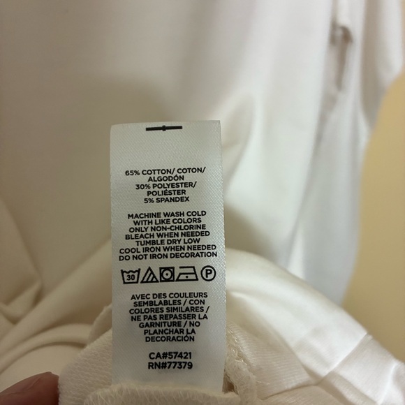 Ann Taylor Embellished Puff Sleeve Sweatshirt Women’s M White Holiday Party - Picture 8 of 8